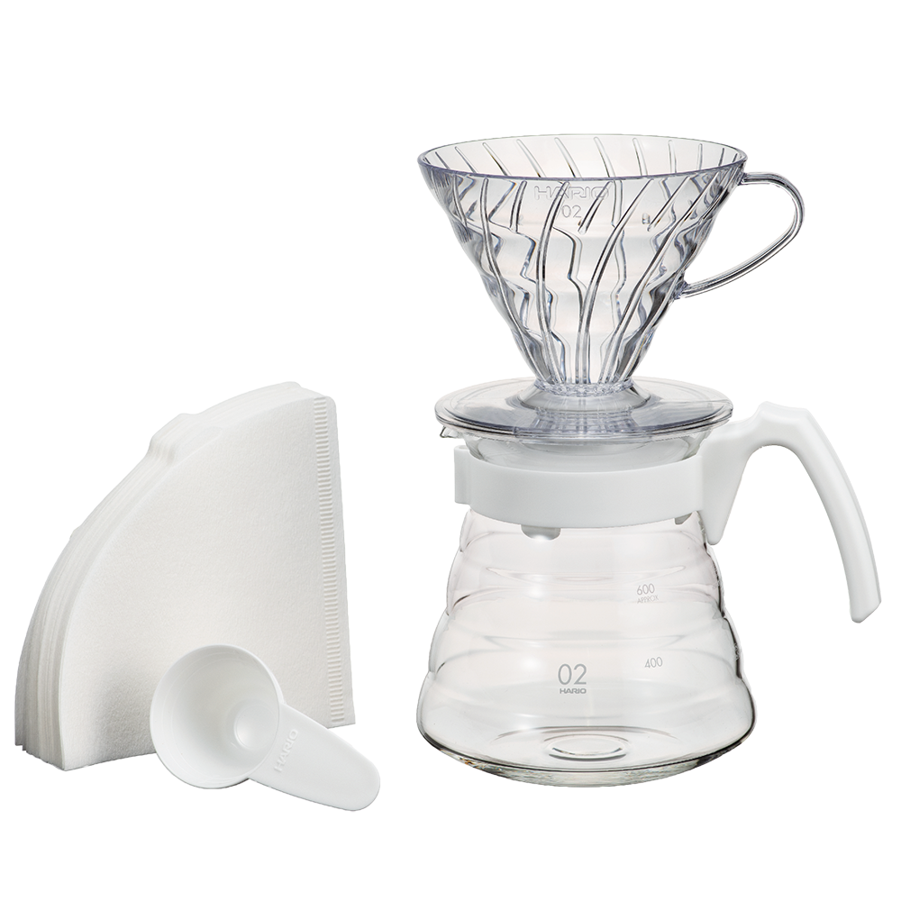 white pour over coffee maker